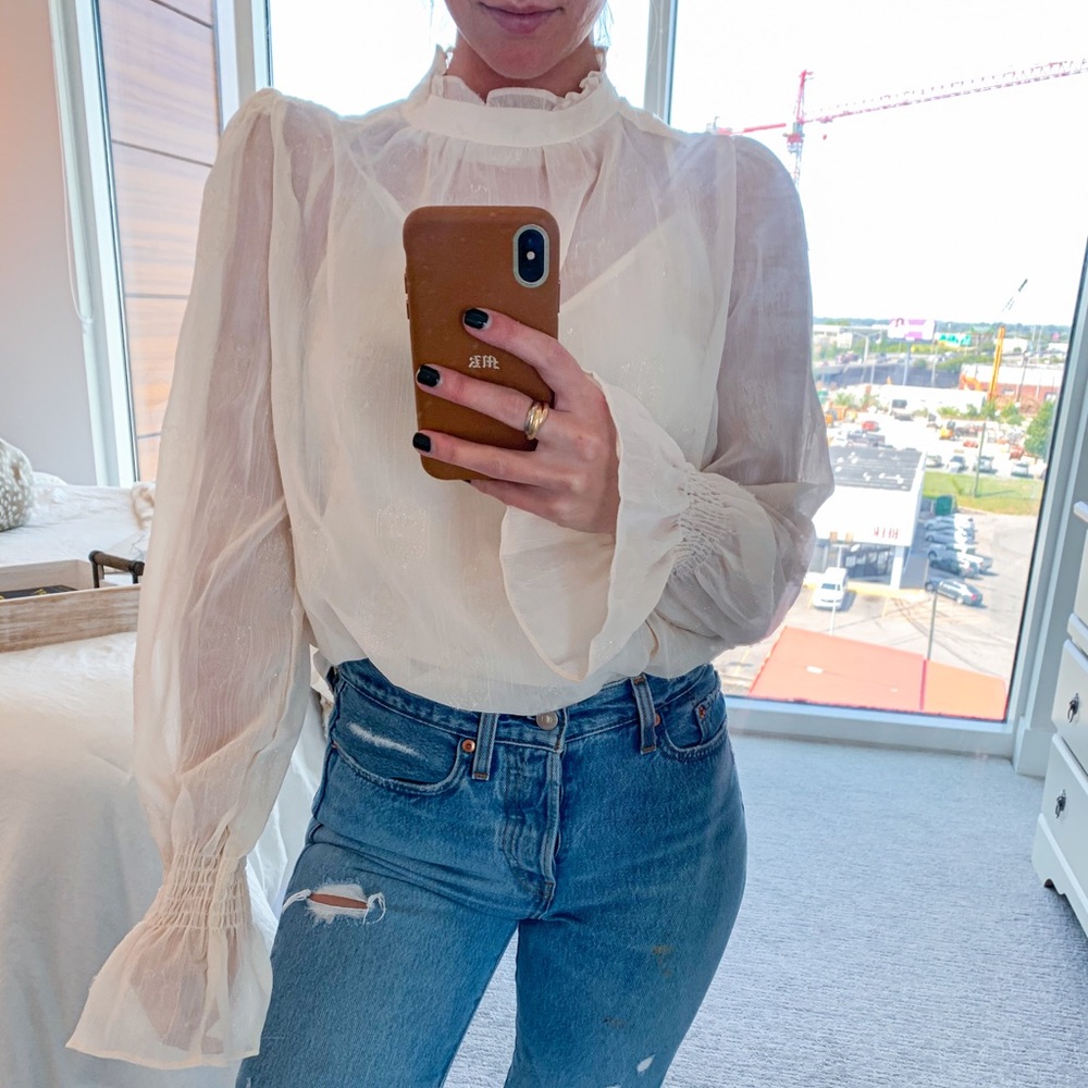 DO+BE High Neck Chiffon Blouse